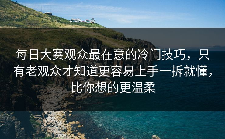 每日大赛观众最在意的冷门技巧，只有老观众才知道更容易上手一拆就懂，比你想的更温柔